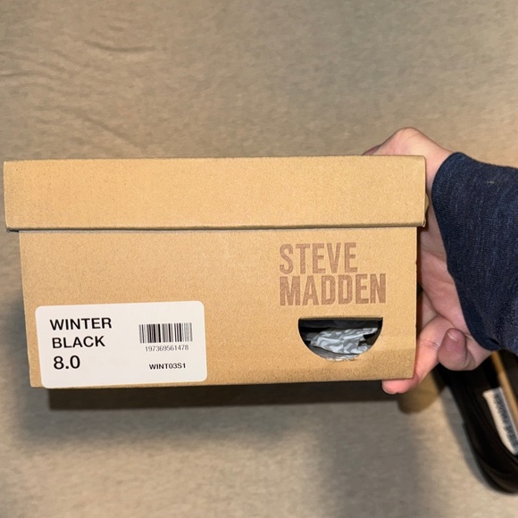 Steve Madden Black Loafers with Gold Accent - Picture 4 of 5